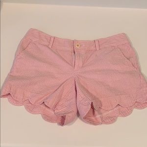 Lilly Pulitzer Pink Scalloped Seersucker Shorts
